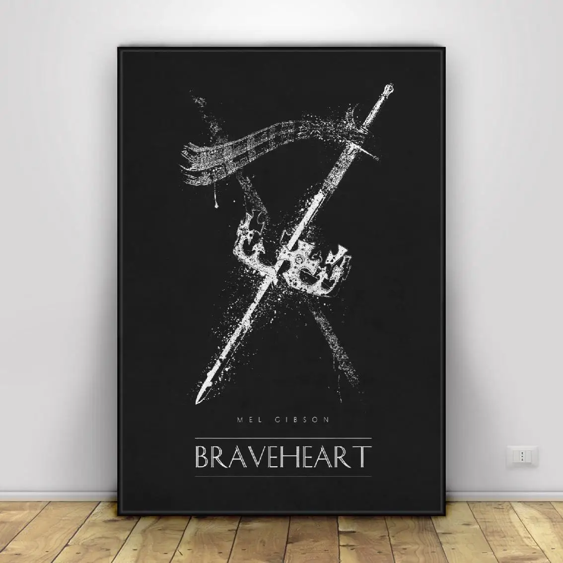 Braveheart черно белые Классические Постеры для фильмов шелковые настенные