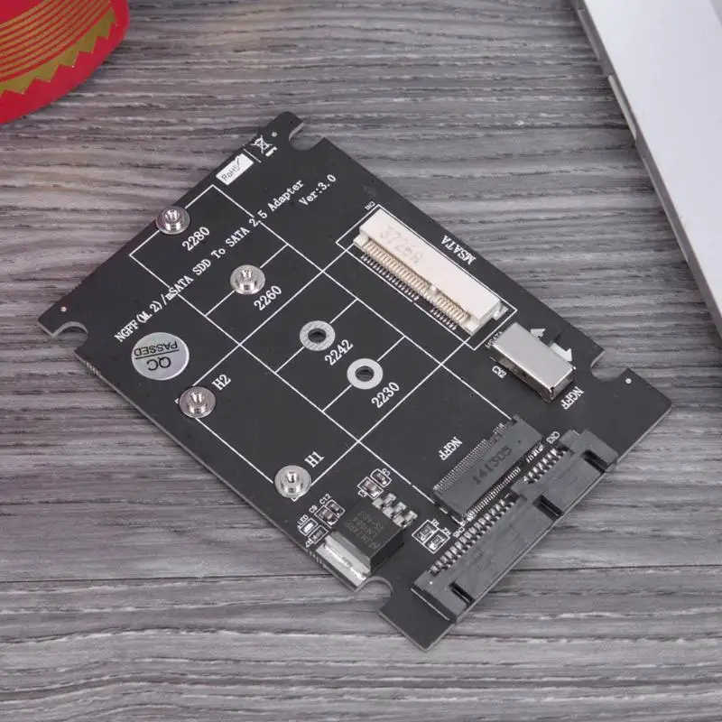 2 в 1 адаптер NGFF M.2 B + M Key Mini PCI E или mSATA SSD к SATA III PCB для полного msata SSD/ 2230/2242/22x80
