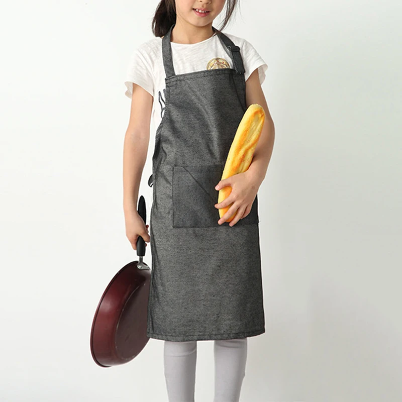 Children Kids Solid Color Apron Adjustable Painting Cooking Craft Art Plain Bib | Дом и сад