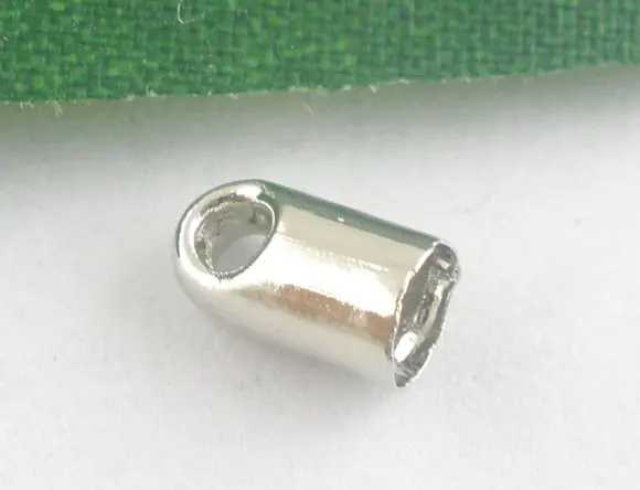 DoreenBeads 500 шт серебряных цветных тупых наконечников для ожерелья 6x4 мм (подходит 3