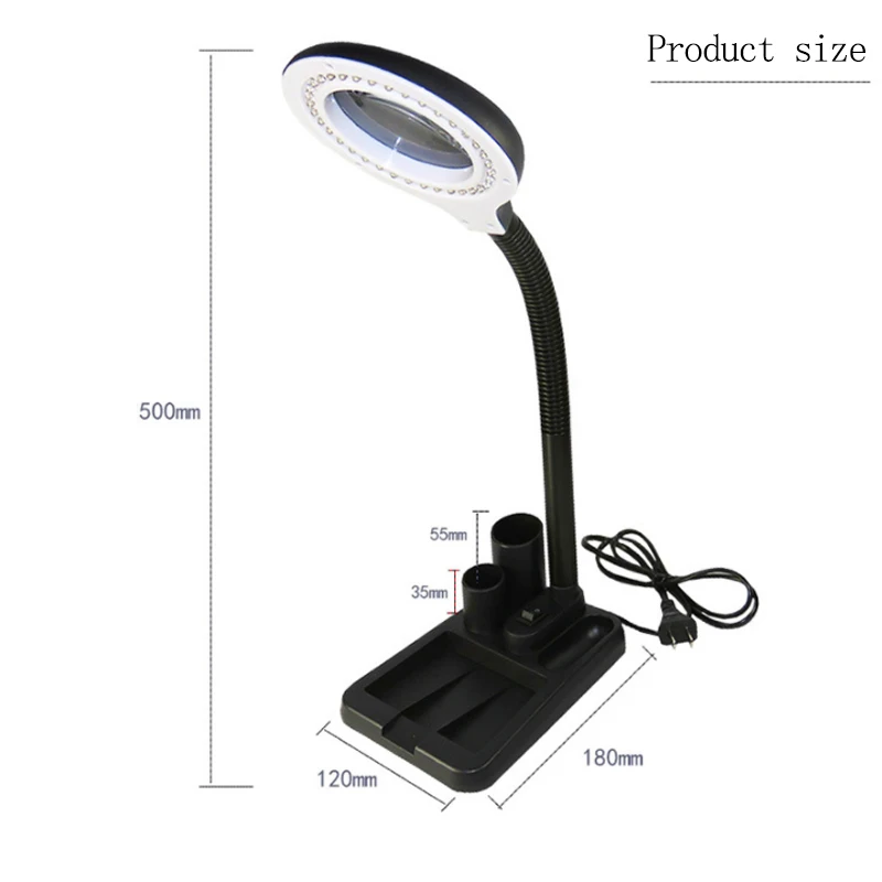 Adjustable 36 LED Desk Magnifier Lamp Light 5X 10X Magnifying Desktop Loupe Electronic maintenance Phone Repair Tools | Мобильные