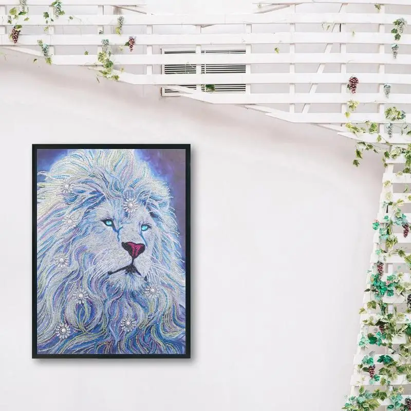 5D DIY Special Shaped Diamond Painting Lion Cross Stitch Embroidery Kits Mosaic Home Wall Decoration | Дом и сад