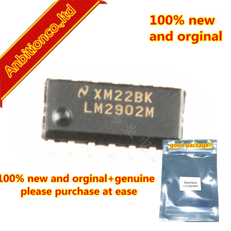 Новинка 100%, оригинальные Операционные усилители LM2902MX LM2902M SOP-14, 10 шт.