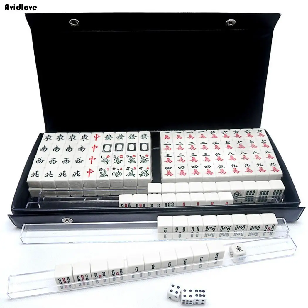 Маджонг набор зеленый китайская игра путешествия маджонг аксессуары Мини