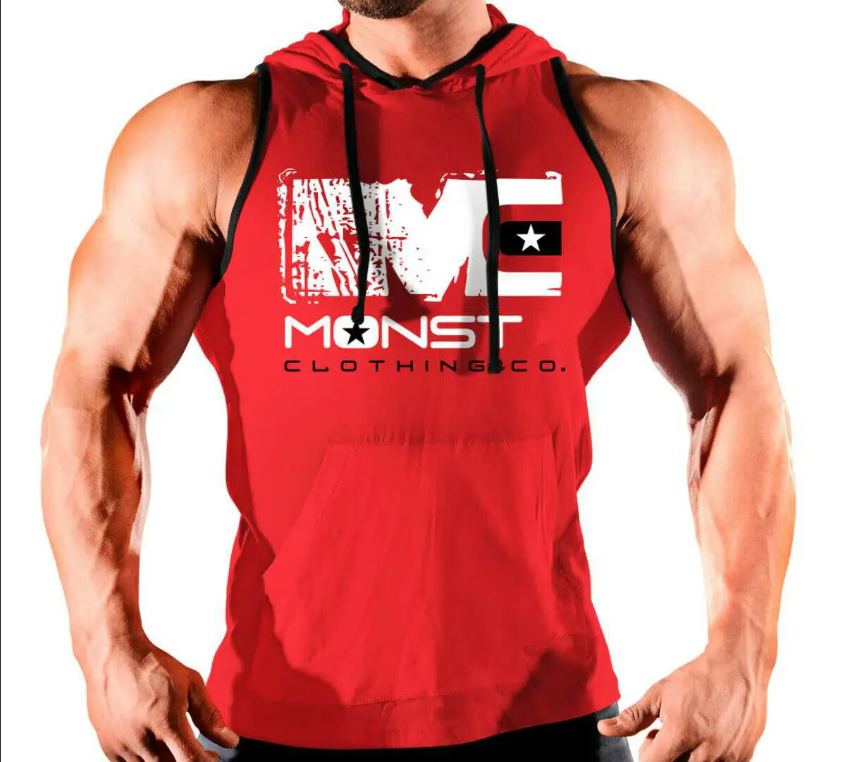 Gym Men Vest Bodybuilding Hooded Top Muscle Clothing Stringer Hat T-Shirt | Мужская одежда