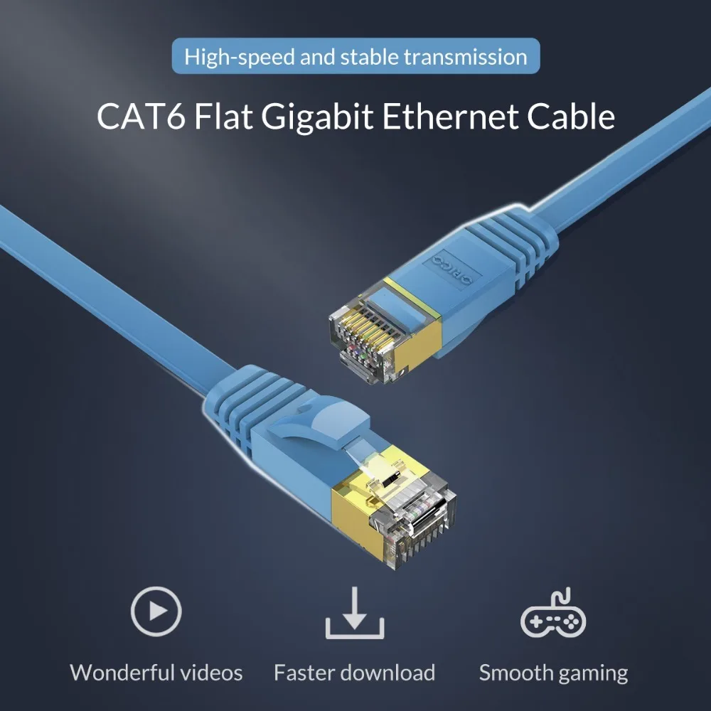 ORICO CAT6 плоский Ethernet кабель сетевой Cat 6 Lan 1 м 3 5 10 для ПК компьютерный маршрутизатор