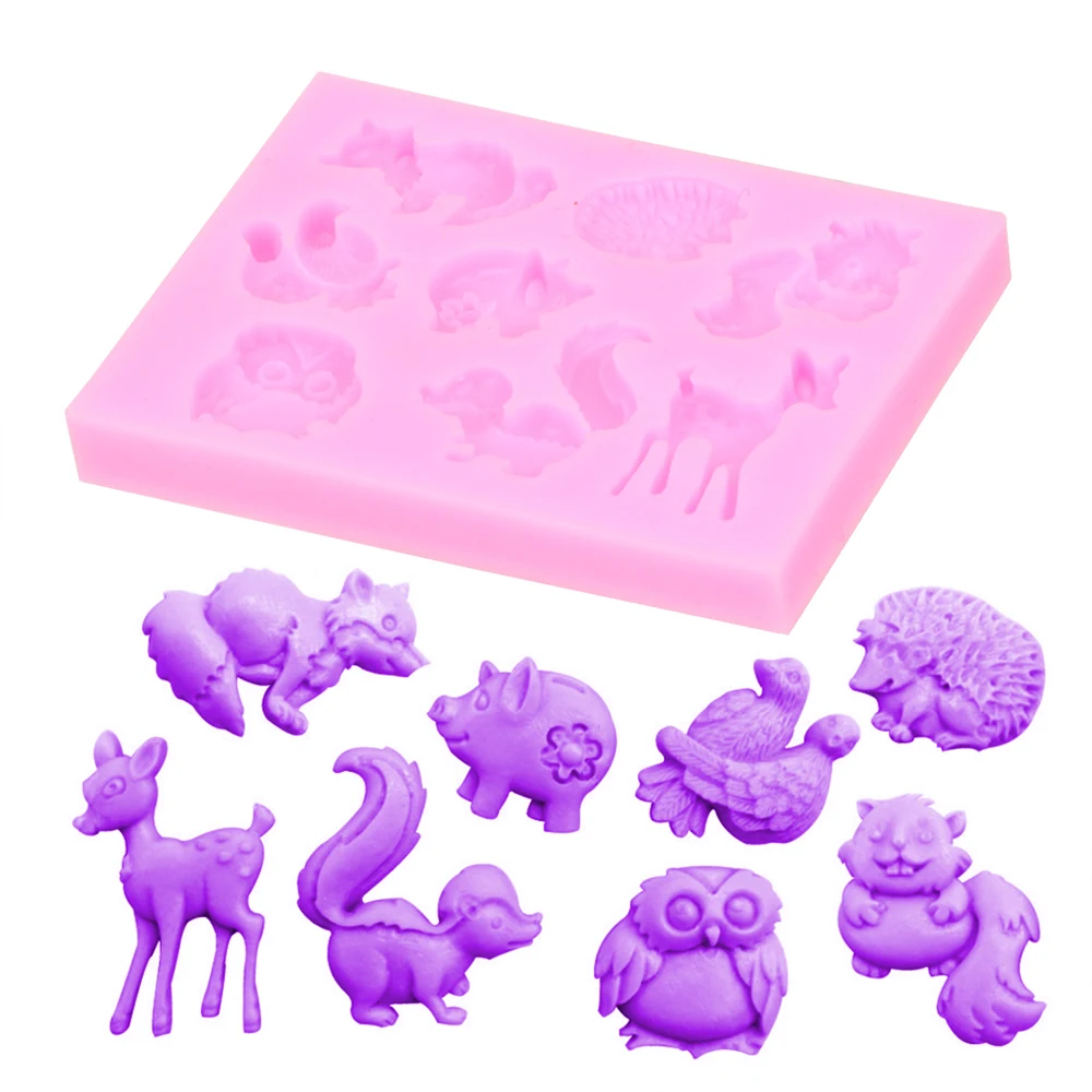 HOOMIN лесных животных Форма торта Fondant (сахарная) для украшения тортов сахар торт