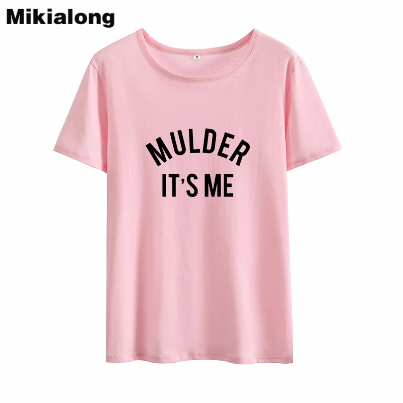 Женская хлопковая Футболка Mikialong Mulder It's Me Harajuku черная и белая футболка лето 2018|Футболки| |
