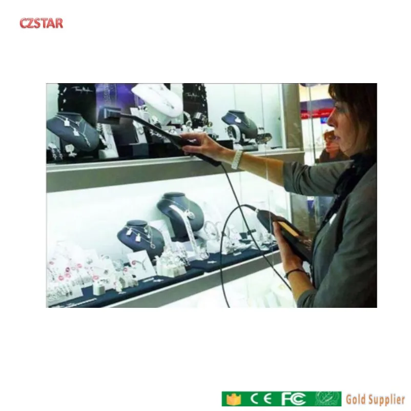 Jewelry store Anti-theft systems multi 500tags read 1-7m long rangeAndroid 6.0 uhf portable reader with 50pcs RFID Jewelry tag