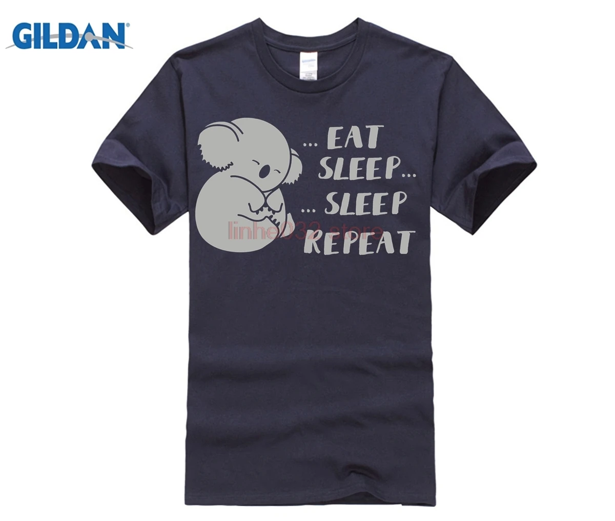 GILDAN Eat Sleep Repeat Cute Sleeping Koala T Shirt 2018 Summer New Brand Shirts Men Hip Hop T-Shirt Casual Fitness | Мужская одежда