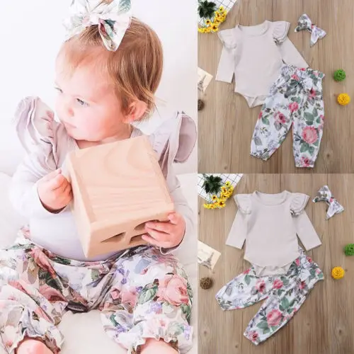 Комплект летней одежды из 3 предметов для маленьких девочек комбинезон с