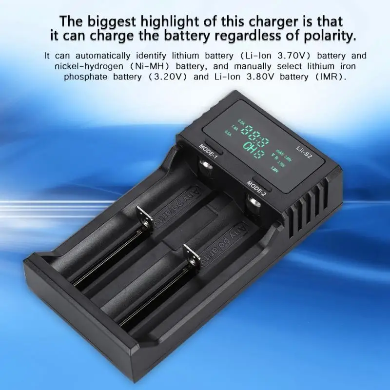 Умное зарядное устройство LiitoKala Lii DC 5V2A два слота с дисплеем питания|Зарядные