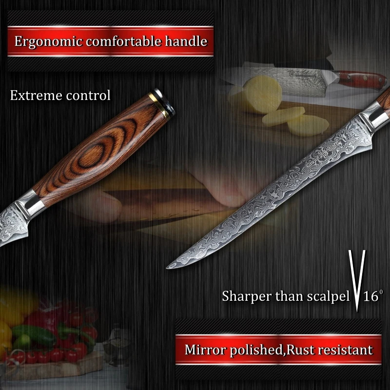 GRANDSHARP 2019 дамасский нож для обвалки высшего качества японский кухонный из стали