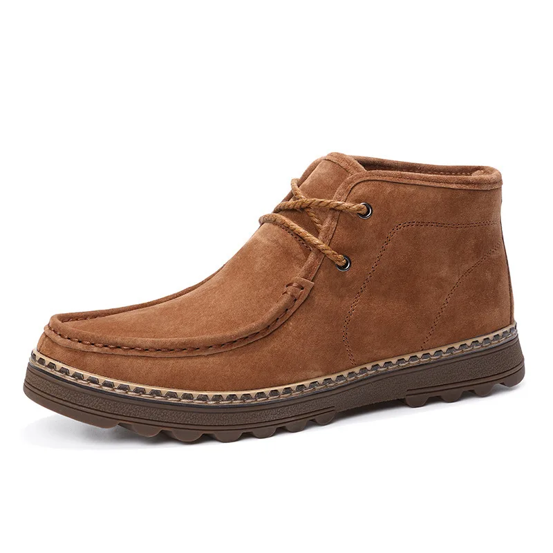 Boots Male Increase Down Will Wharf Layer Skin Man Cotton-padded Shoes Short England High Help Tide | Обувь