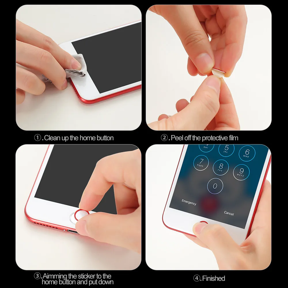 KISSCASE домашняя кнопка наклейка для iPhone X 7 8 6 6S Plus защита клавиатуры Keycap 5 5S SE