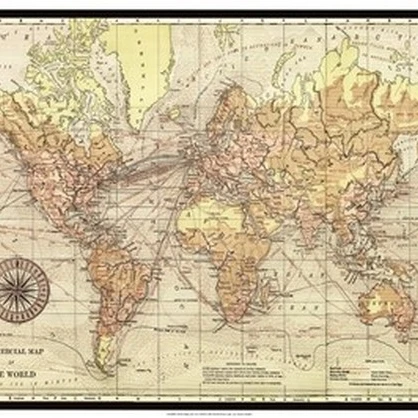 World Map II постер печать Vision studio (25x19) | Дом и сад