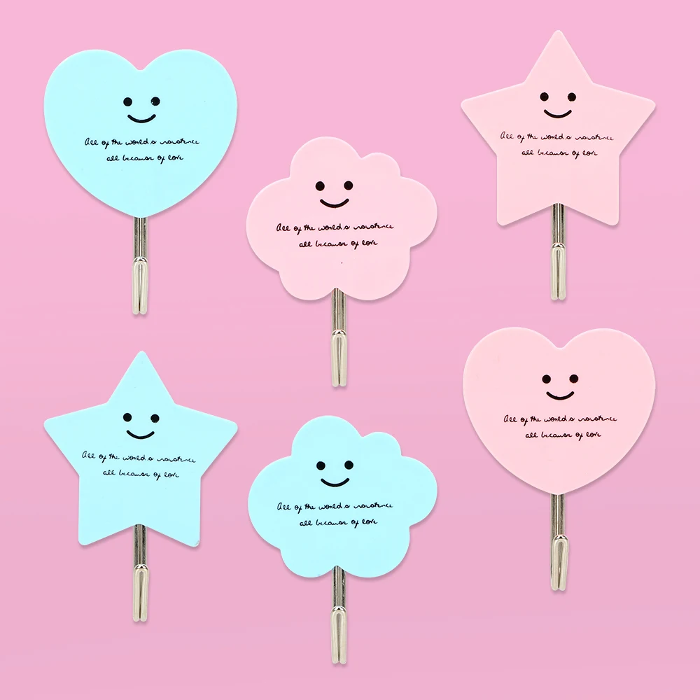 Kitchen Bathroom 2pcs/set Strong Adhesive Hook Cute Wall Mounted Self Hooks Stainless Steel Door Sticky Hanger Holder | Дом и сад