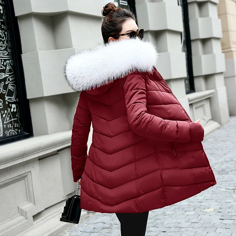

2018 New style Winter Jacket Women Coats Artificial collar Female Parka Thick Cotton Padded Lining Winter Coat Ladies S-3XXXL