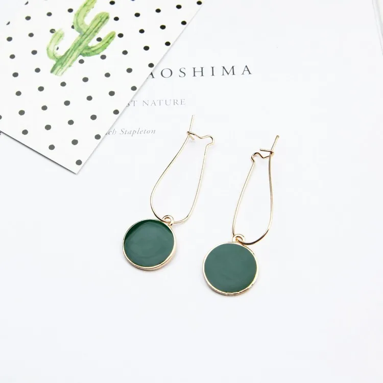 Женские серьги в форме сердца Green Circle корейские короткие ювелирные изделия