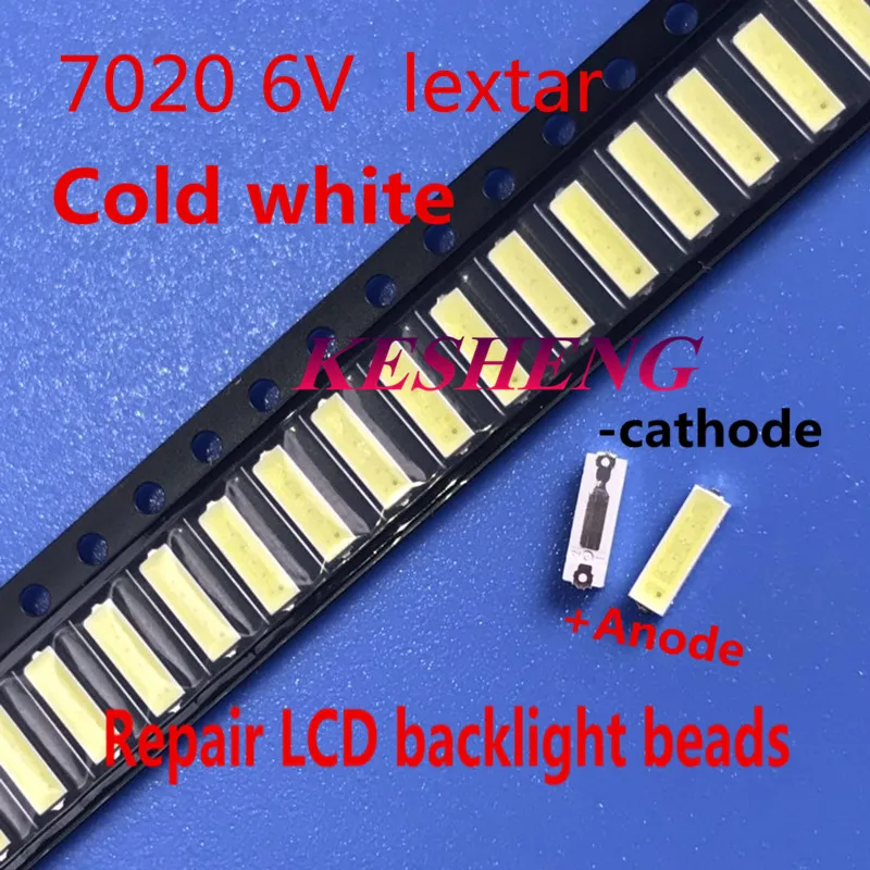 200 pz/lotto Lextar SMD СВЕТОДИОДНЫЙ 7020 6 V 0 5 W 50LM Bianco Freddo для телевизора | Лампы и освещение