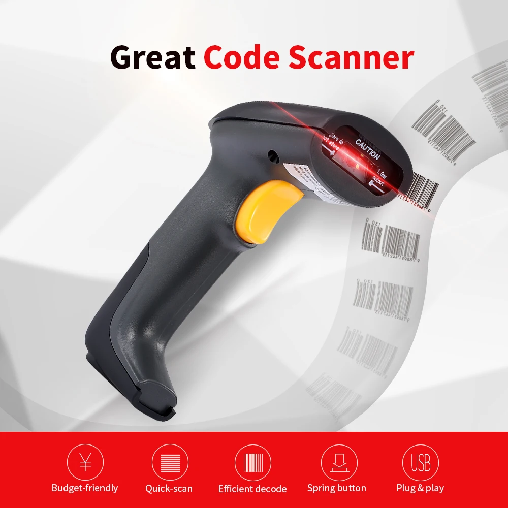 Проводной сканер штрих кодов USB универсальный сканирование QR кода 1D и 2D