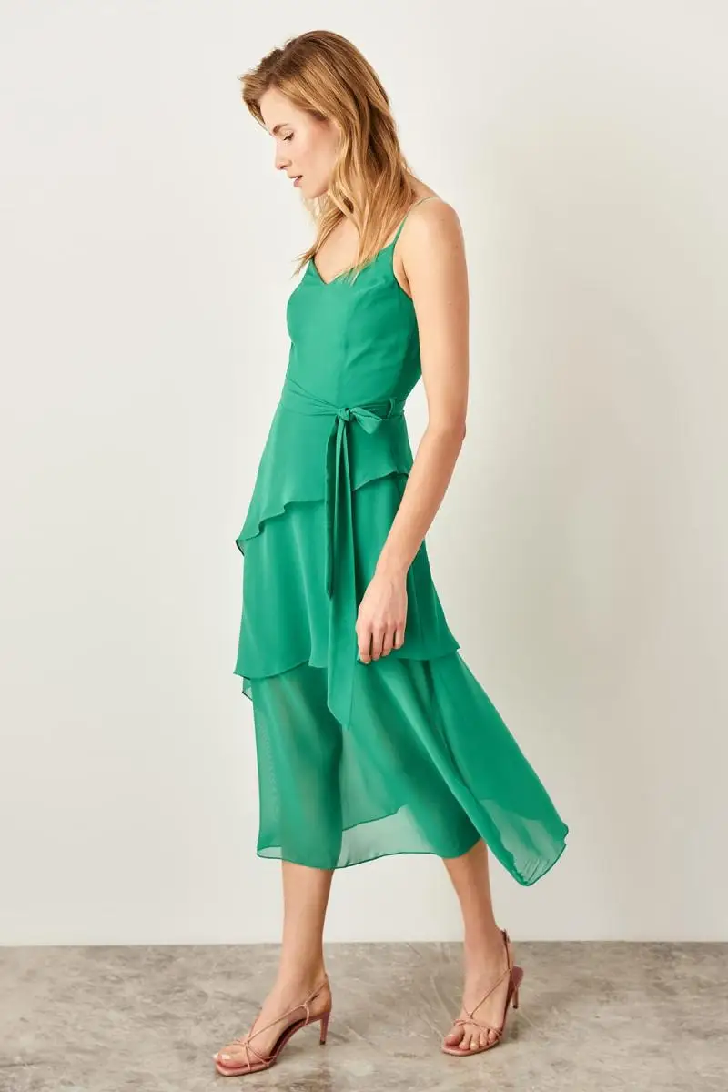 Trendyol Green Flywheel Detail Dress TWOSS19WX0043 | Женская одежда