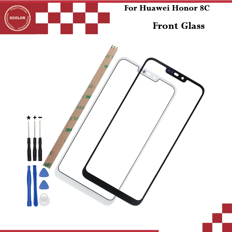 Ocolor для huawei Honor 8C Передний сенсорный экран внешняя стеклянная панель подходит