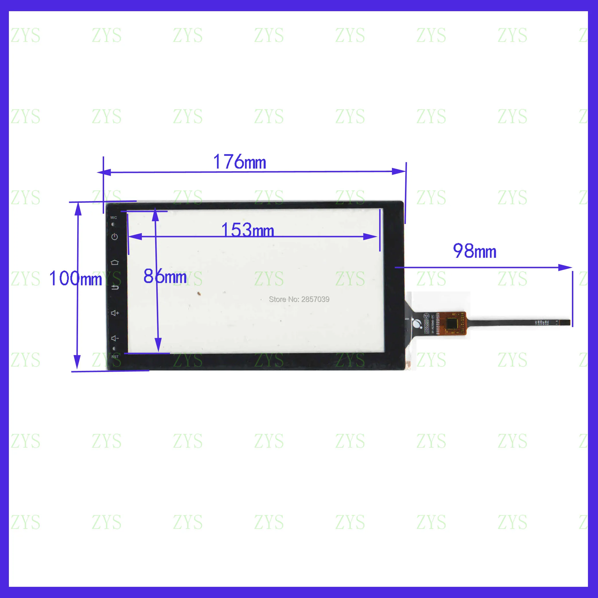 Новый 7 дюймовый автомобильный аудио Ezone android. XY PG70049 FPC 6 линий емкостный сенсорный