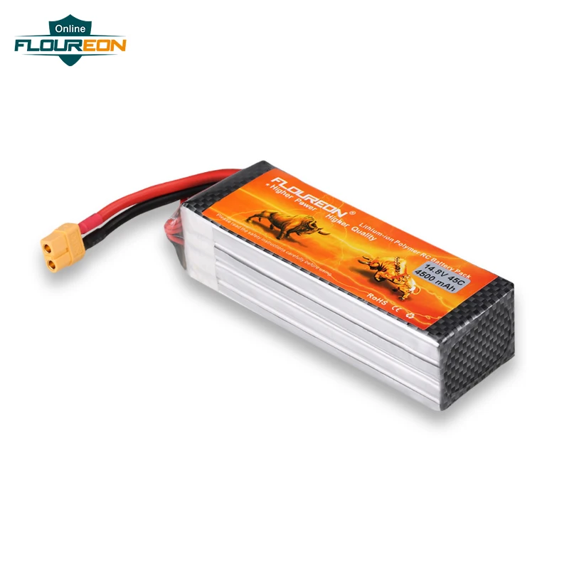 FLOUREON 4S 14 8 V 4500mah 45C XT60 аккумуляторная батарея для DIY Mariner 450 Водонепроницаемый