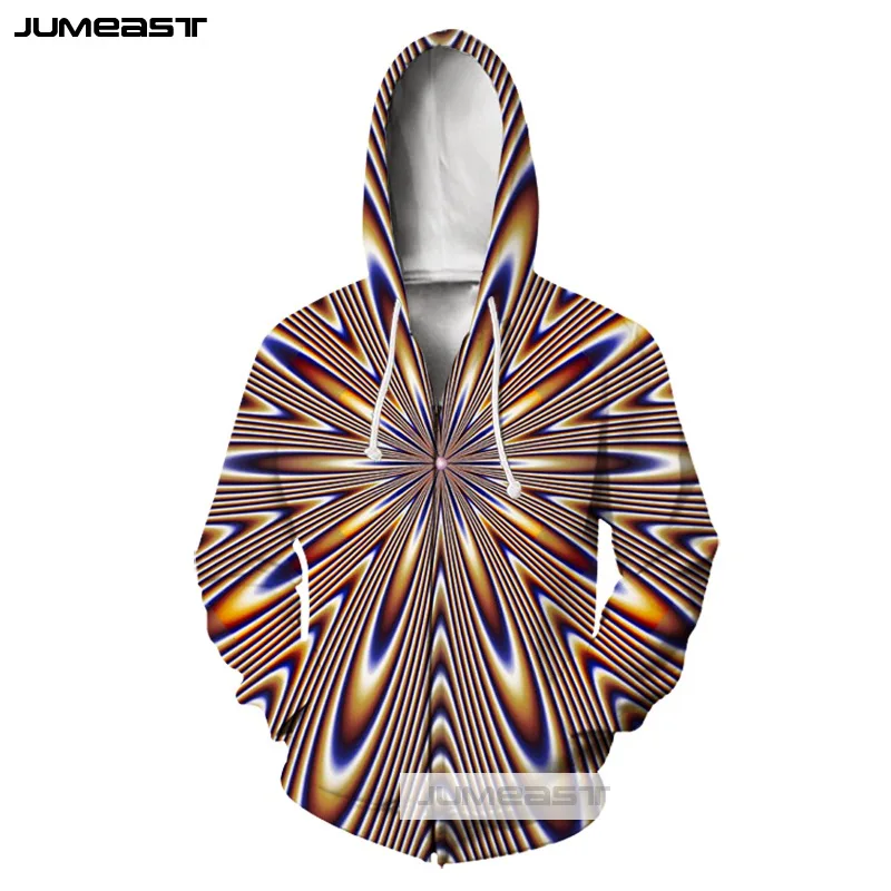 Толстовка с капюшоном Jumeast разноцветная 3D принтом длинными рукавами для мужчин и