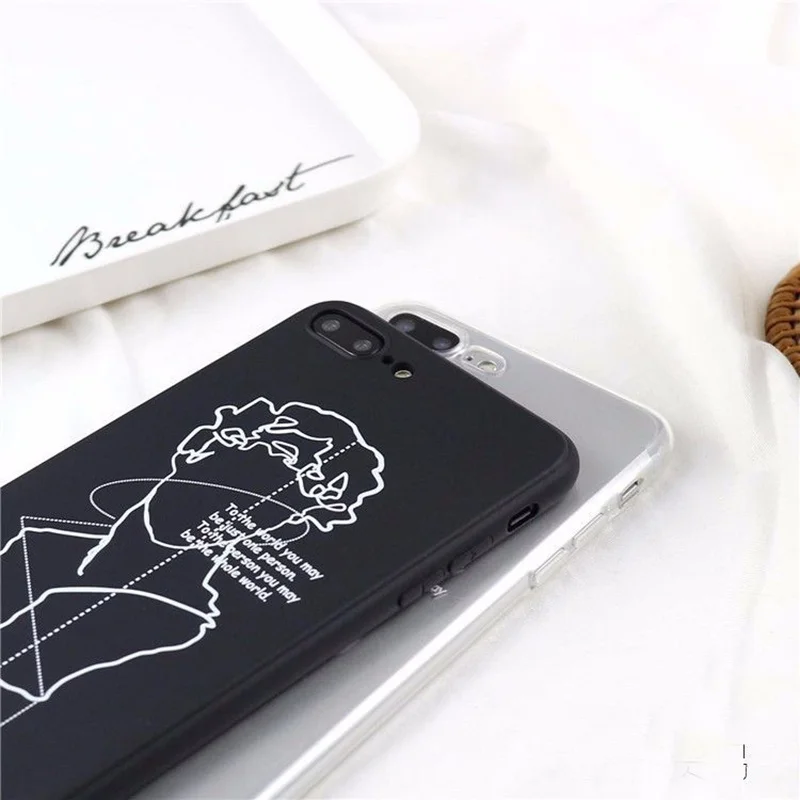 Чехол для iPhone X Xs Max XR 8 7 6s 6 plus с абстрактными художественными линиями мягкий чехол