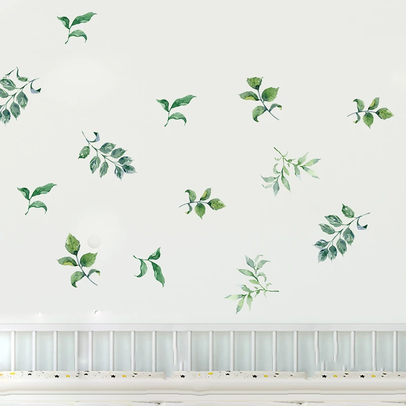 Creative Green Plant Wall Stickers TV Background Window Kid's Room Decor | Дом и сад