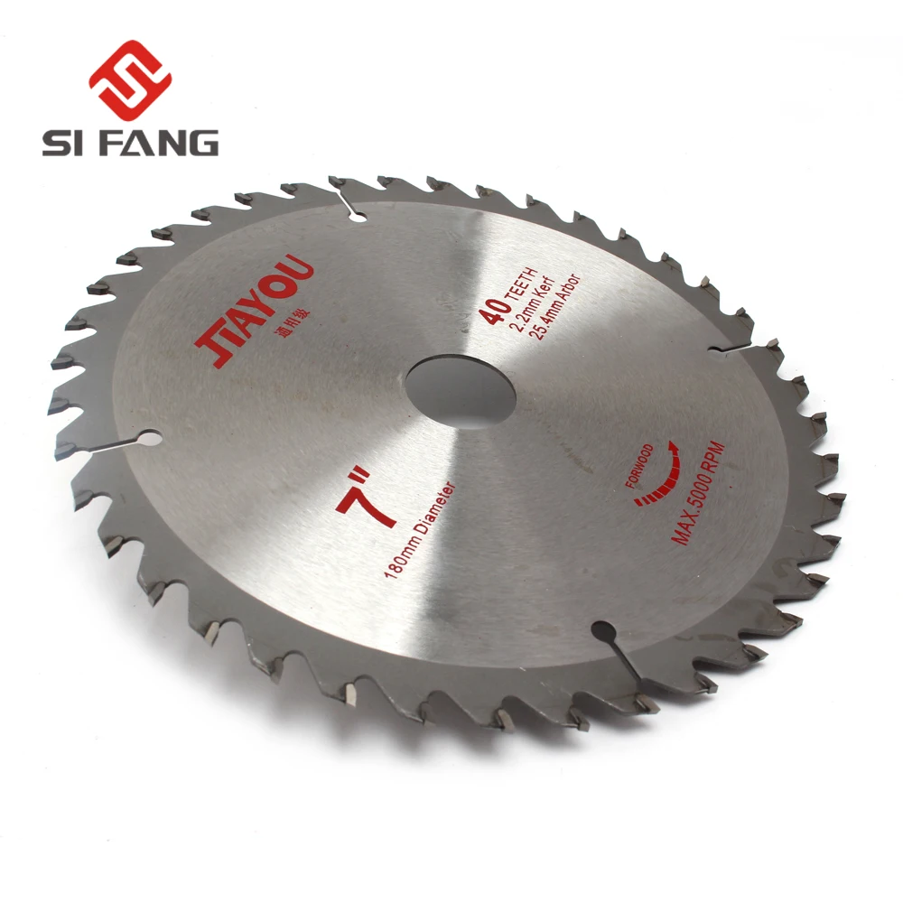 7inch TCT Woodworking Circular Saw Blade Cutting Blade General Purpose for Hard Soft Wood and Aluminum Metal 40 Teeth 1 Hole finglee 1pc 85mm tct woodworking mini circular saw blade acrylic plastic cutting blade general purpose for wood