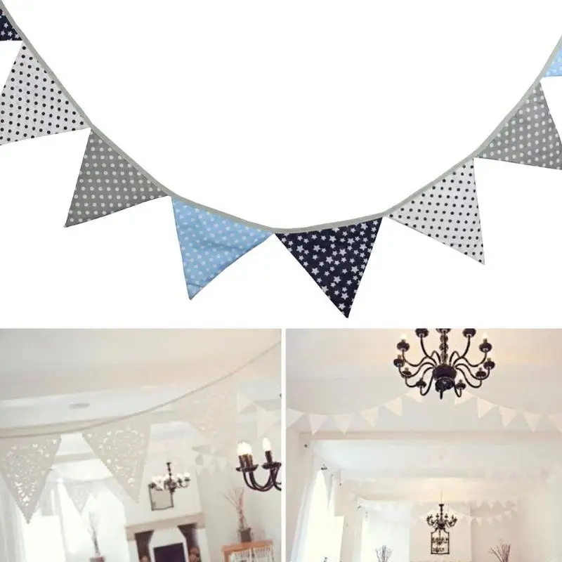 12 флаги 3 2 м хлопок овсянка баннеры Вымпел Baby Shower Свадебный венок с цветочным