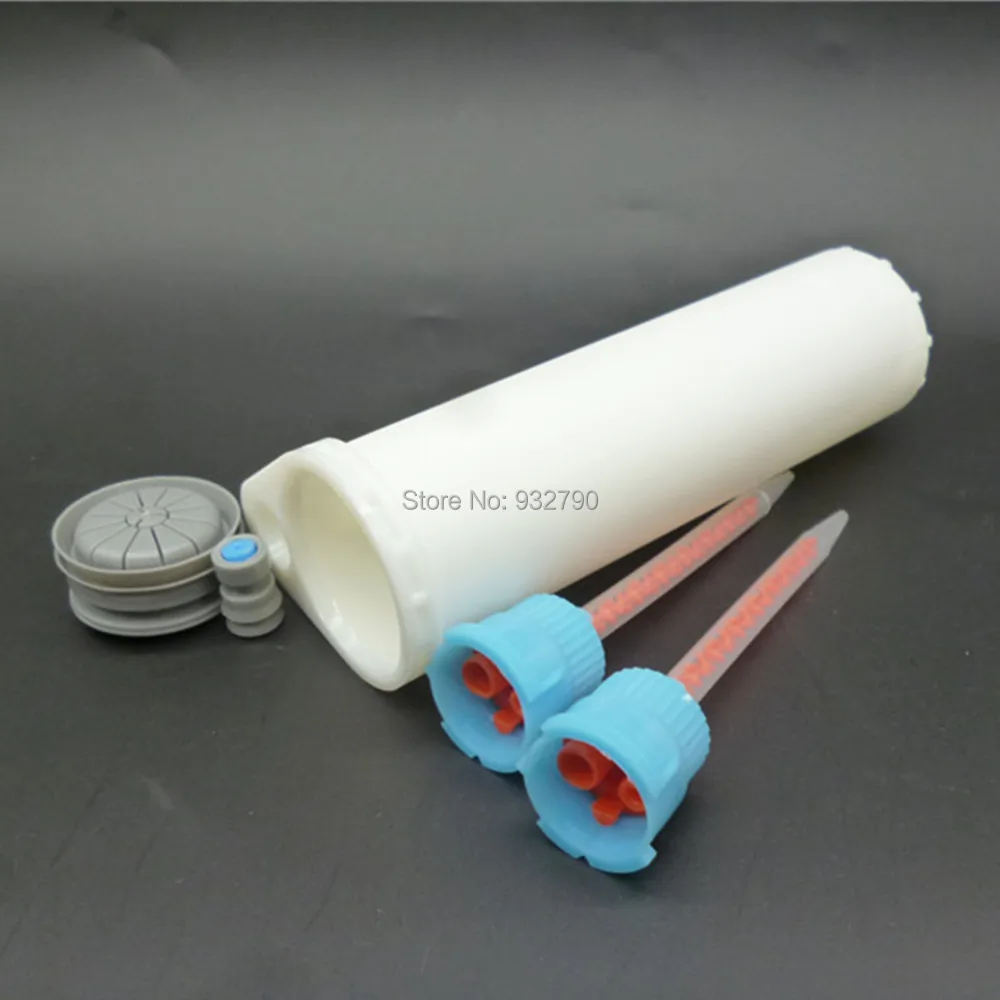 

AB Glue Cartridge 10:1 50ml Manual Dispense Gun 2-part Epoxy Resin Cartridge Dispenser w/ 2pcs Mixed Nozzle Mixing Nozzles Mixer