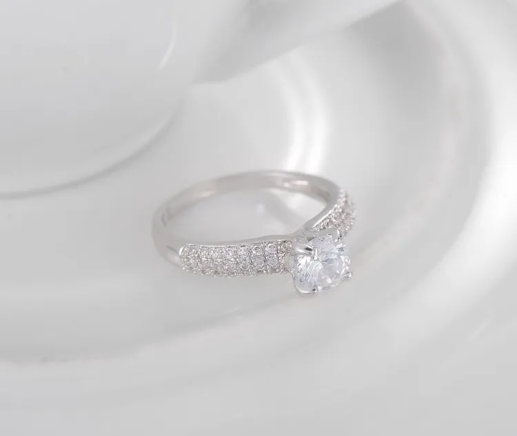 LZESHINE Fine Jewelry Female Ring Silver Color Wedding Engagement Rings for Women Austrian Zirconia Bague Bijoux CRI0147-B | Украшения и