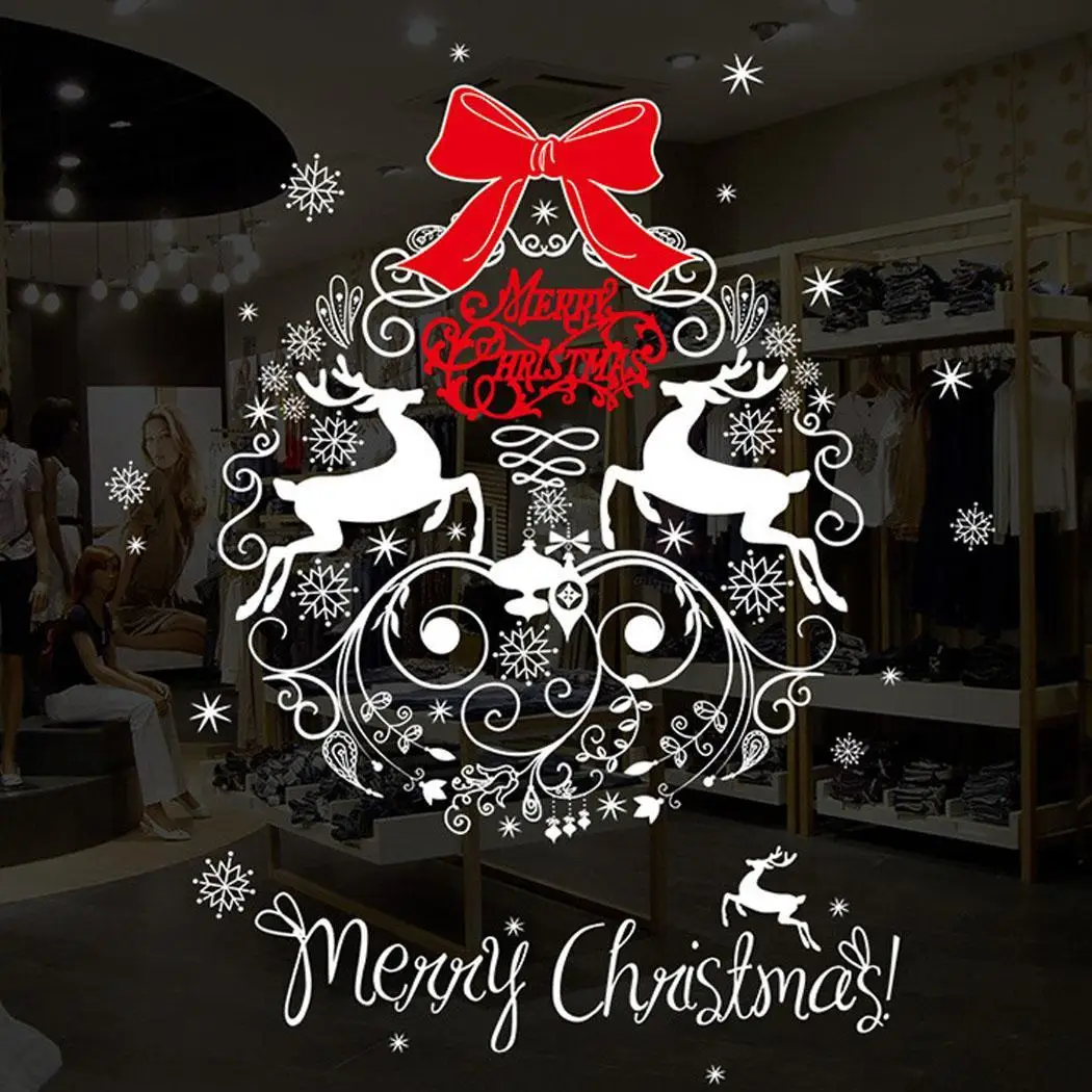 Рождественский олень декоративные наклейки на стену Домашний набор оленей лук