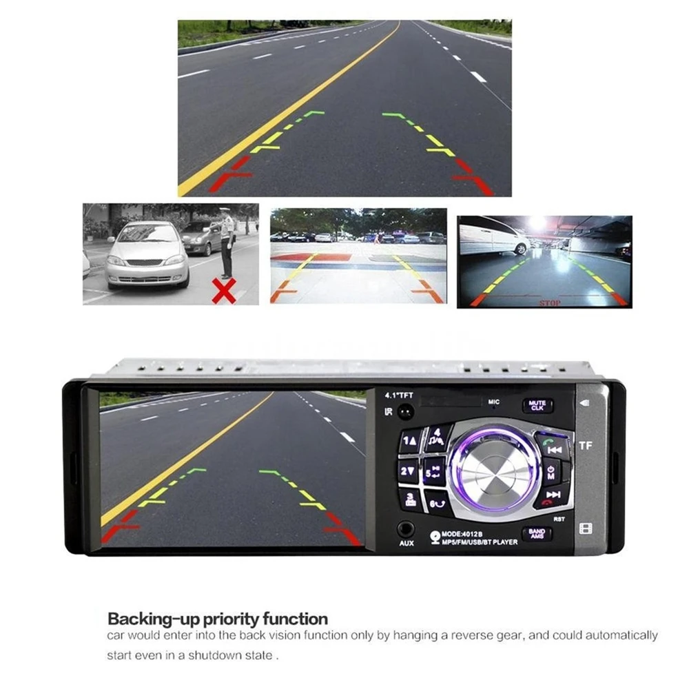 Автомагнитола MP5 4012B 1DIN 4 дюйма HD Bluetooth FM / AUX USB/TF поддержка управления на рулевое