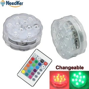 IP68 RGB погружной светодиодный светильник на открытом воздухе подводный светодиодный ночник Батарея работает плавательный ваза-лампа Чаша Сад вечерние украшения