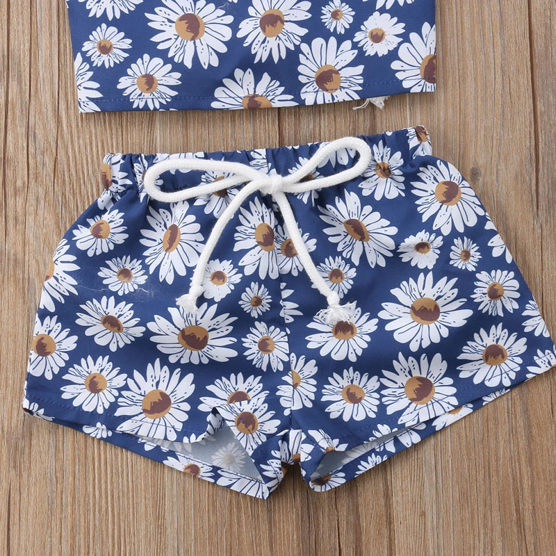 2 шт. укороченный жилет с открытой спиной и цветочным принтом|Комплекты одежды| |