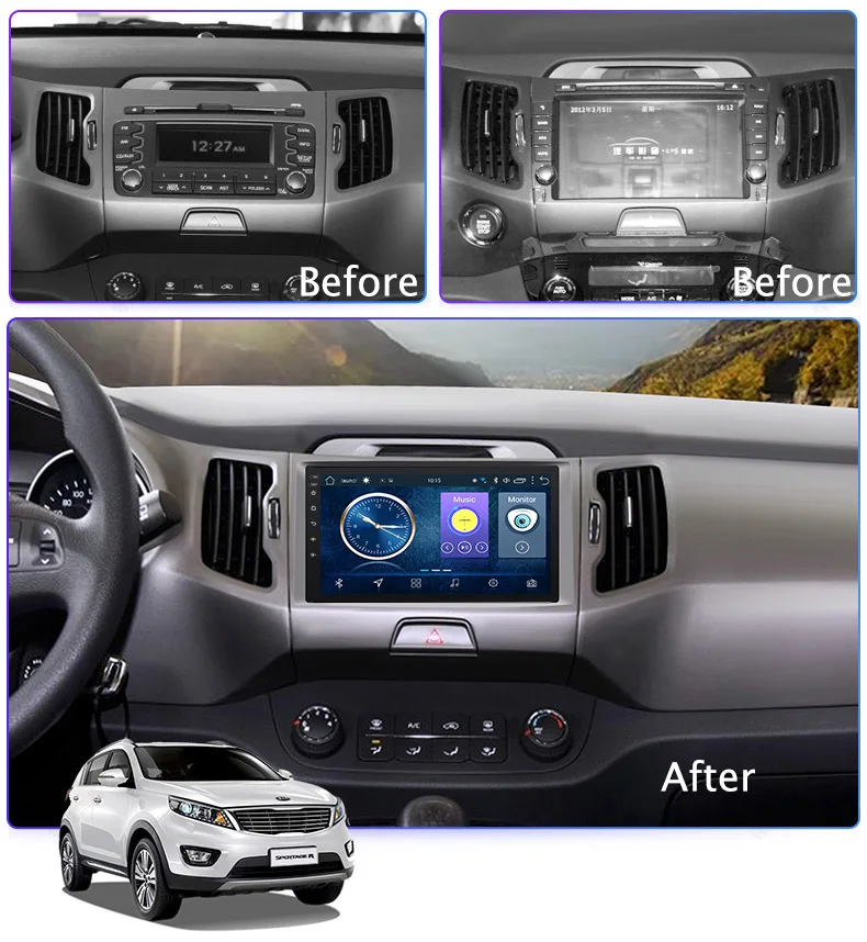 9 дюймов wanqi 8 1 для KIA Sportage R 2010 2016 Автомобильная Мультимедийная система GPS