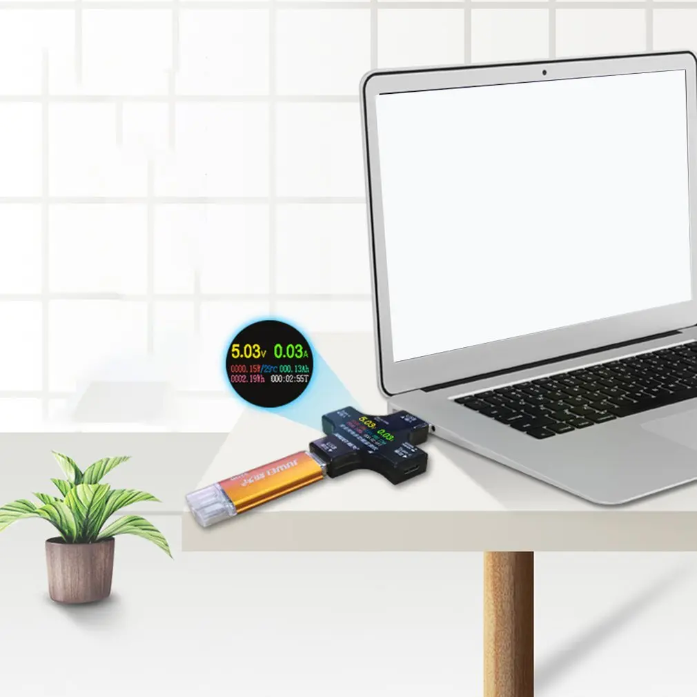 Цветной тестер для экрана USB амперметр напряжения type C PD измеритель ваттметр Bluetooth