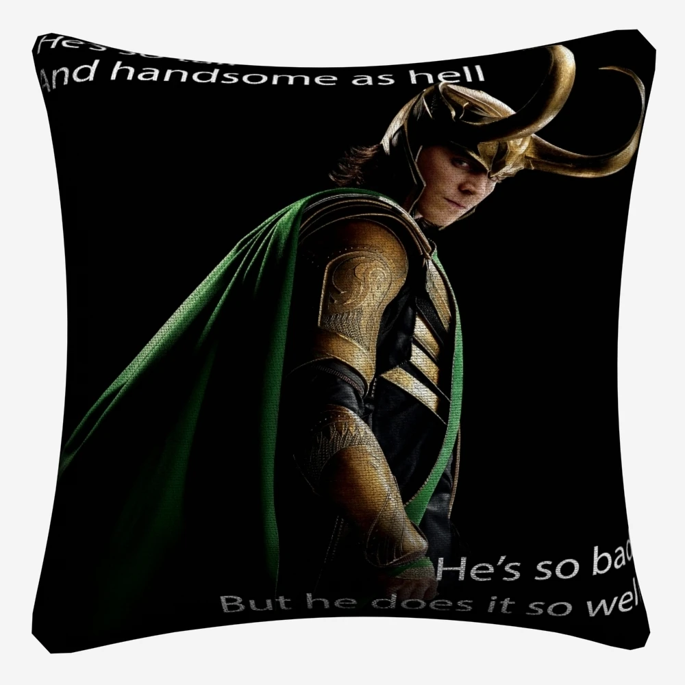 Локи комиксов фильм рисунок искусство декоративное хлопковое белье Наволочка на