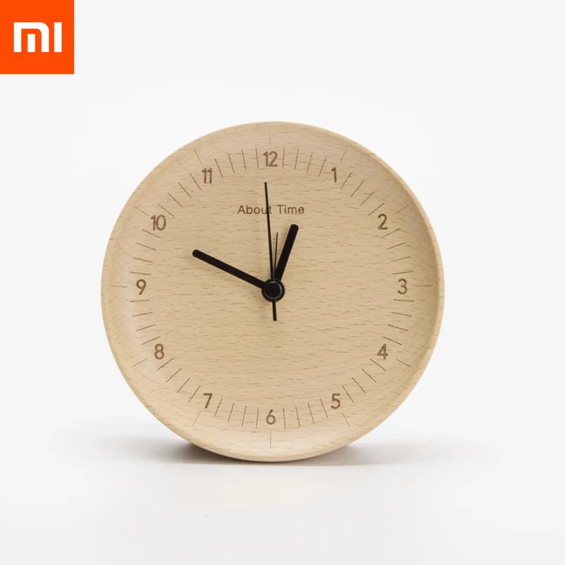 Оригинальный Xiaomi Mijia о времени будильник бук деревянный немой настольный часы
