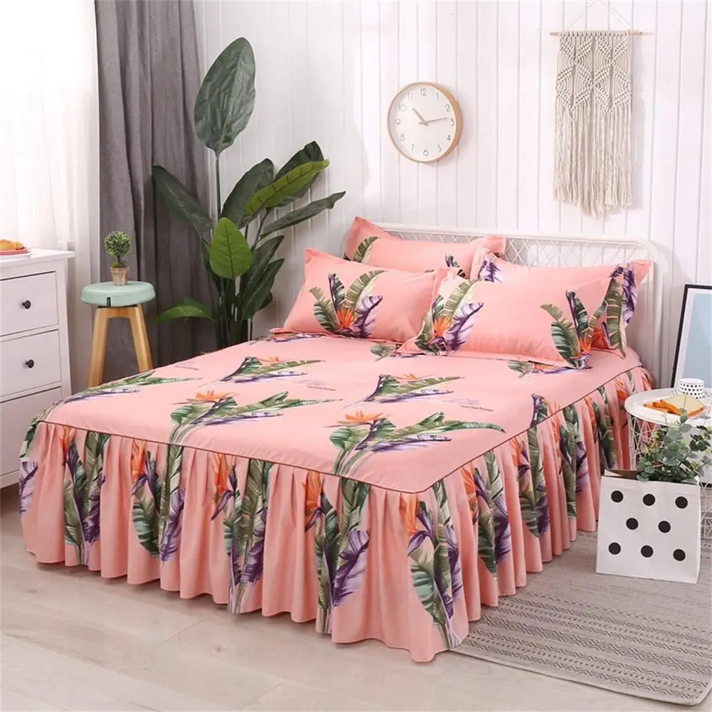 Новая кровать юбка однослойное хлопковое покрывало для кожи комплект из 3