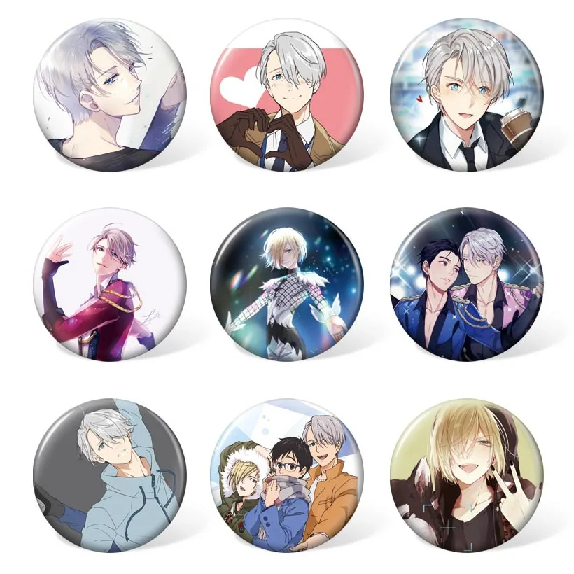 9 шт./лот значки с изображением аниме YURI on ICE игрушечная брошь модельные булавки