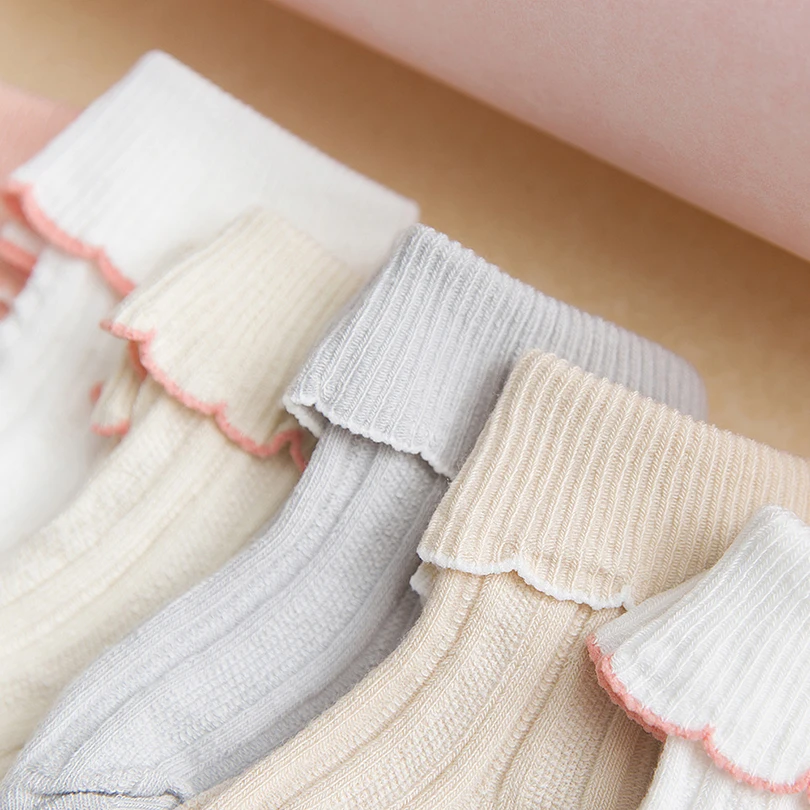 0-3Y Cotton Newborn Baby Girl Boy Autumn Winter Socks Warm Unisex Lovely Solid Toddler Sock skarpetki calcetines bebe | Детская одежда