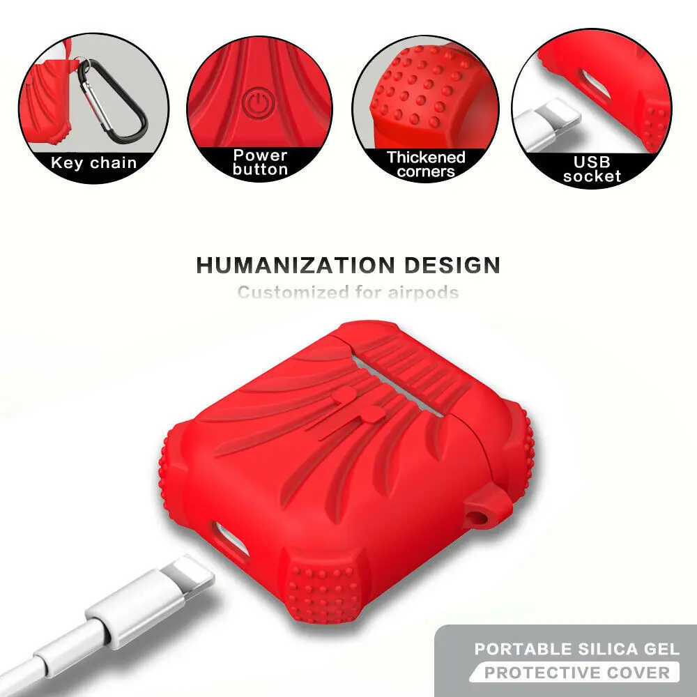 2019 Новые Горячие 5 Цвета твердый силиконовый чехол для AirPods Earpods Apple