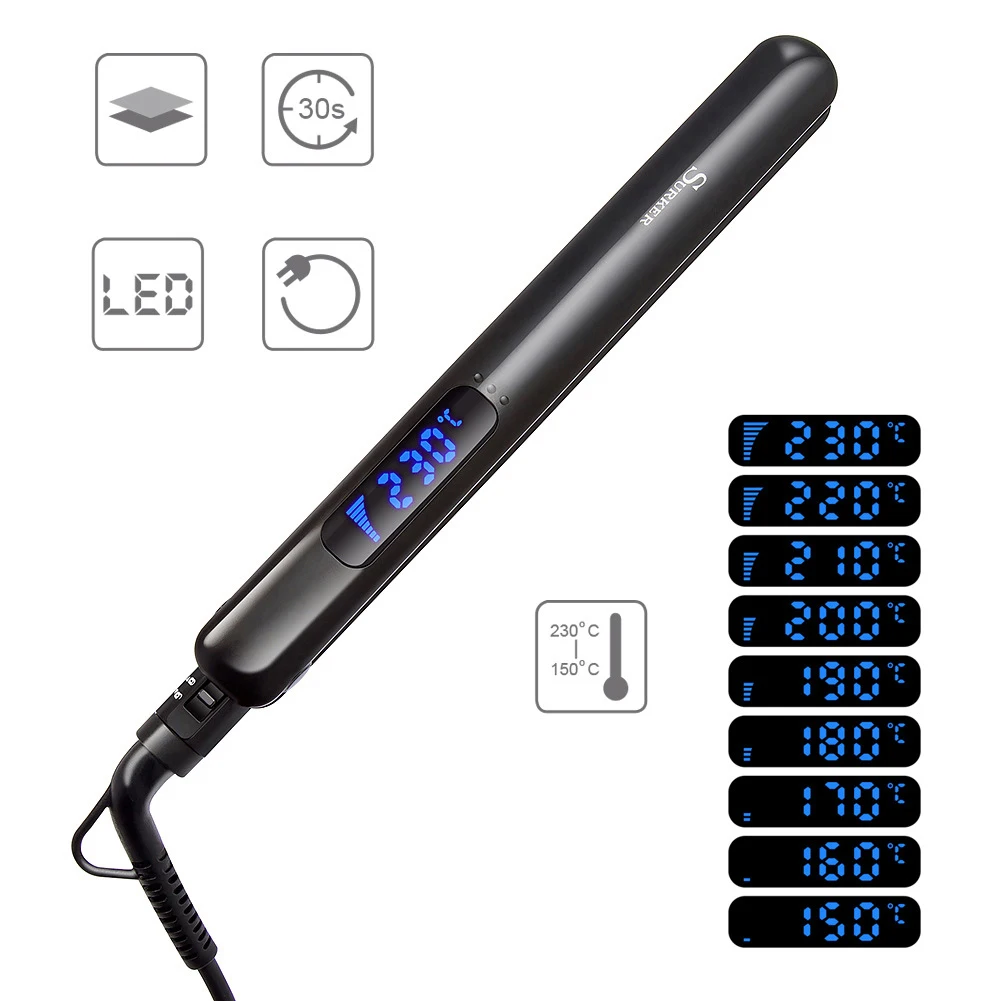 Surker Sk-958 прямые волосы/вьющиеся волосы 2 в 1 нанометр титановая пластина прямой