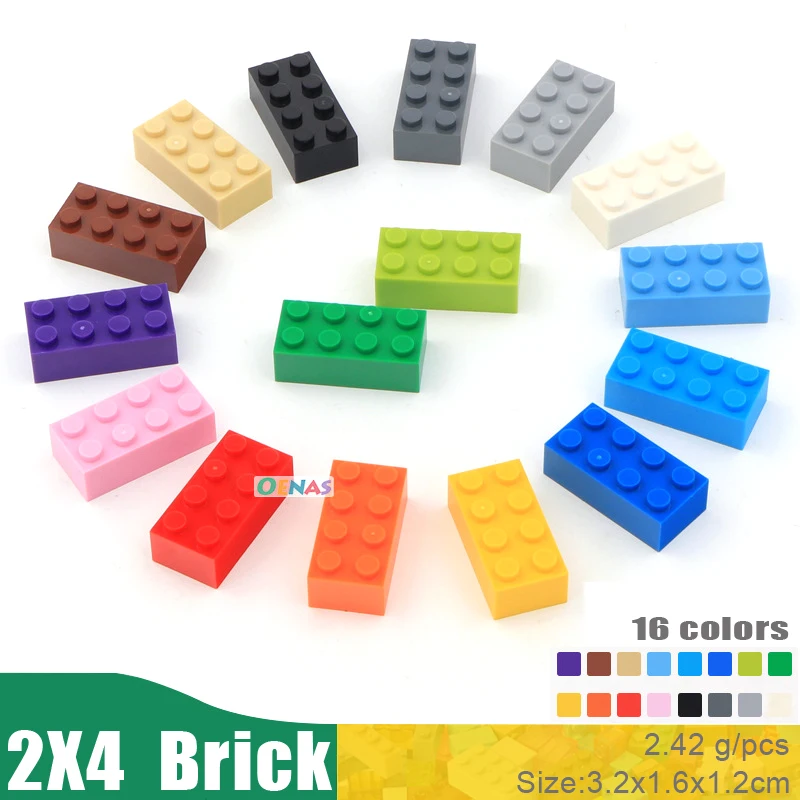 100g 40pcs/bag Educational Kids Toy Plastic Building Blocks Accessories 2x4 Brick DIY Kit Compatible With L*goes In Bulk | Игрушки и
